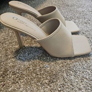 Tan Mule Heels